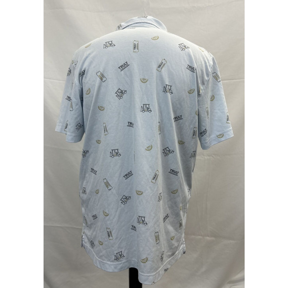 Travis Mathew Polo Shirt Mens Large White Truly Hard Seltzer Golf Performance FS - Picture 3 of 11